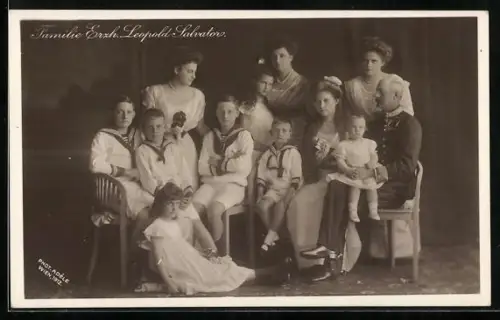 AK Erzherzog Leopold Salvator im Kreise seiner Familie