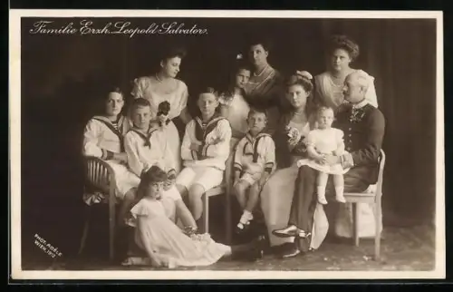 AK Familie Erzherzog Leopold Salvator von Österreich