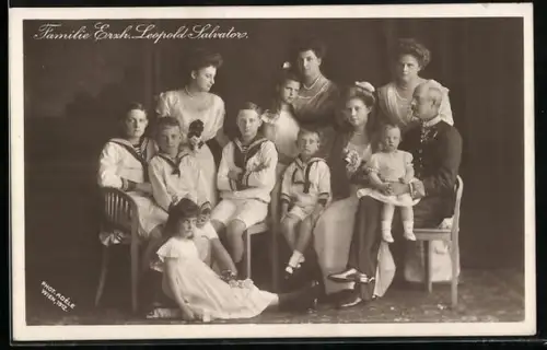 AK Erzherzog Leopold Salvator im Kreise seiner Familie