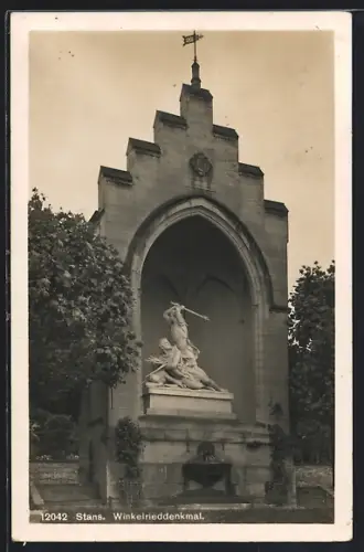 AK Stans, Blick zum Winkelrieddenkmal