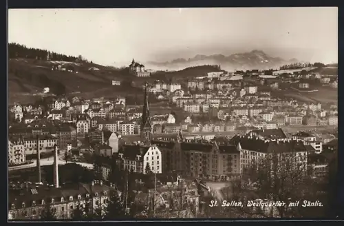 AK St. Gallen, Westquartier mit Säntis