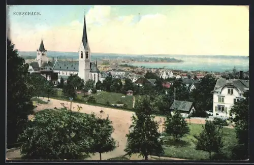 AK Rorschach, Teilansicht mit Kirche