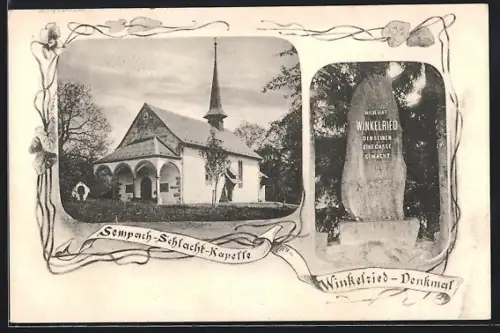 AK Sempach, Sempach-Schlacht-Kapelle, Winkelried-Denkmal
