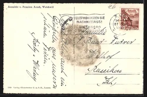 AK Walchwil, Ortsansicht v. Pension Aesch