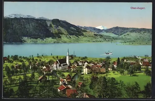 AK Ober-Aegeri, Teilansicht mit Kirche