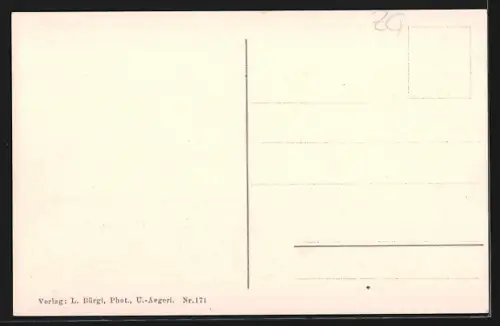 AK Ober-Aegeri, Totalansicht mit See aus der Vogelschau