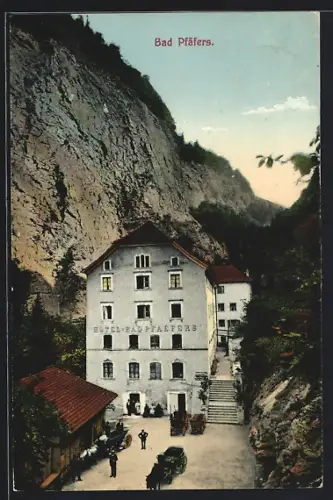 AK Pfäfers, Hotel Bad Pfäfers in der Taminaschlucht
