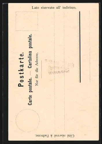 AK Basel, Skizzen zu den Fresken im Rathaus von Hans Holbein