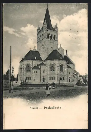 AK Basel, Pauluskirche, Totalansicht