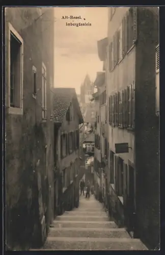 AK Basel, Imbergässlein in der Altstadt
