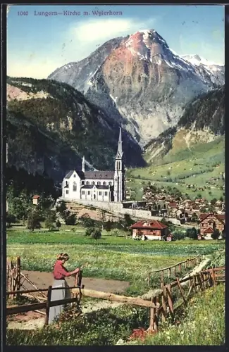 AK Lungern, Kirche mit Wylerhorn