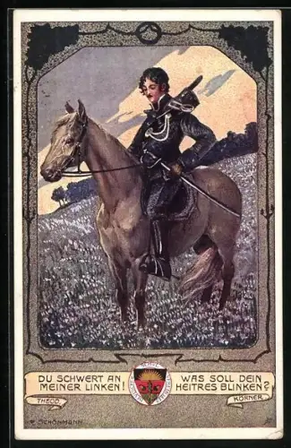 AK Deutscher Schulverein Nr.145: Du Schwert an meiner Linken, bewaffneter Reiter