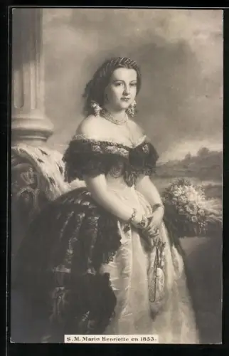 AK S. M. Marie Henriette von Belgien en 1853