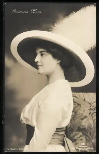 AK Prinsessan Maria, Portraitfoto der russischen Grossfürstin und schwedischen Prinzessin Marija Pawlowna Romanowa
