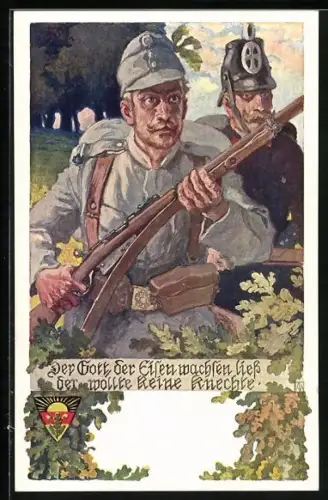 AK Deutscher Schulverein Nr. 669: Soldaten des Zweibund kämpfen Seite an Seite