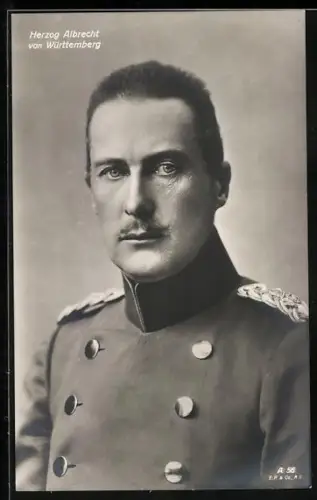 AK Herzog Albrecht von Württemberg, Brustportrait in Uniform