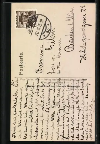 AK Kronprinz Otto von Österreich in Anzug und Krawatte