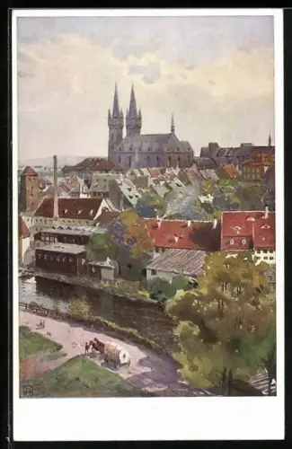 AK Eger, Ortsansicht aus der Vogelschau