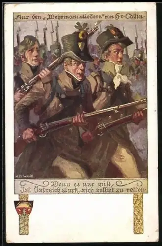 Künstler-AK Karl Alex Wilke: Szene aus den Wehrmannsliedern