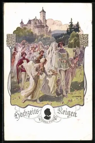 AK Deutscher Schulverein NR 1756: Künster W. H. Braun, ein Hochzeitsreigen