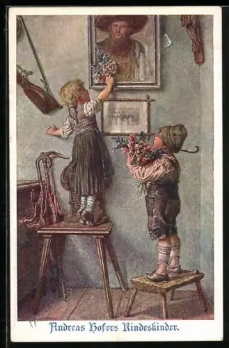 Künstler-AK Franz Kuderna, Deutscher Schulverein Nr. 799: Andreas Hofers Kindeskinder