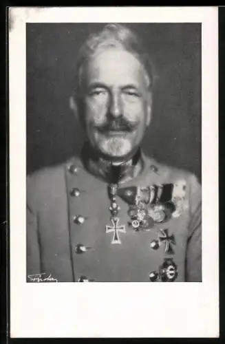 AK FM. Erzherzog Eugen von Österreich mit zahlreichen Orden