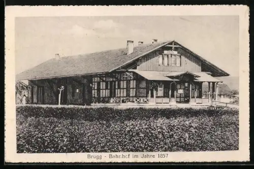 AK Brugg, Bahnhof im Jahre 1857