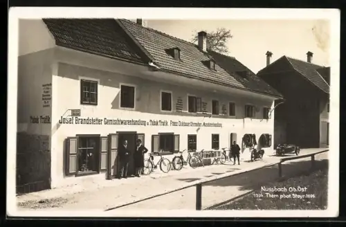 AK Nussbach /Ob. Öst., Josef Brandstetter Gemischtwarenhandlung u. Tabak Trafik