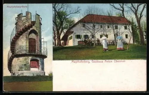AK Stroheim, Mayrhoferberg, Gasthaus Anton Obermair und die Mayrhoferberg-Warte