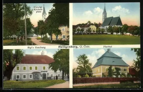 AK Heiligenberg /O.-Östr., Bigl`s Handlung, Pfarrhof, Unterer Kirchplatz
