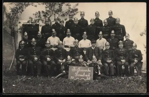 Foto-AK Sipbachzell, Freiwillige Feuerwehr Leombach 1926, Gruppenfoto