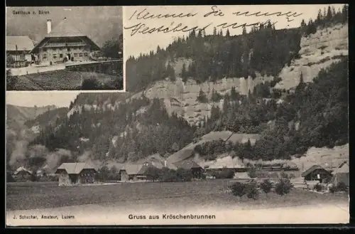 AK Kröschenbrunnen, Gasthof zum Bären, Ortsansicht