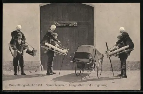 AK Langenthal /Bern, Samariterverein, Ausstellungsobjekt 1914, Samariter-Posten