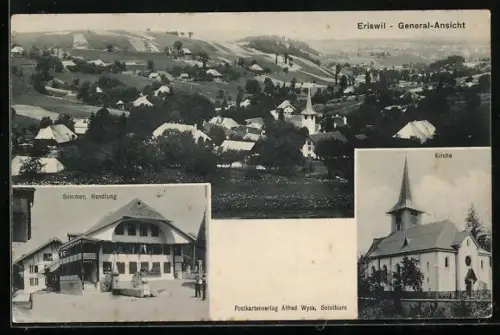 AK Eriswil, Handlung Sommer, Kirche, Generalansicht des Ortes