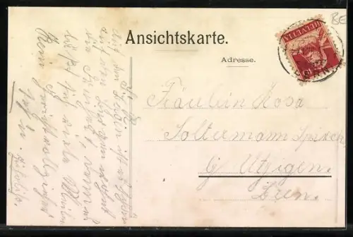 AK Eriz, Gasthaus Losenegg, Postgebäude, Schulhaus Innereriz