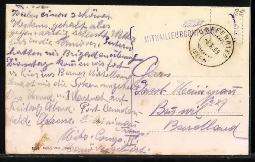 AK Grafenried, Ortspartie mit Wohngebäuden, Kirche