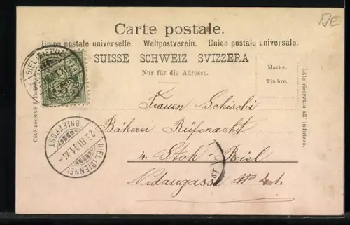 AK Hermrigen, 4 Gebäudeansichten, Passepartout mit Blumen