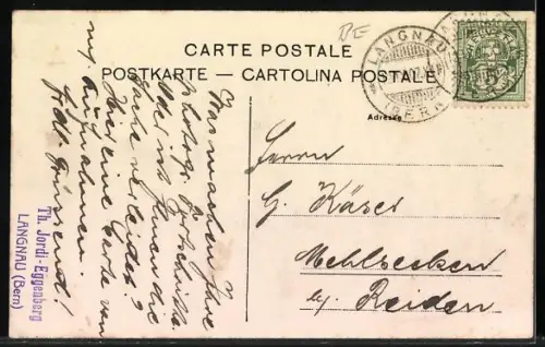 AK Langnau /BE, Handlung und Bleiche A. Fankhauser, Burgdorfstrasse, Ortspartien