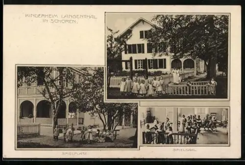 AK Langenthal /BE, Kinderheim Schoren, Spielplatz, Spielsaal