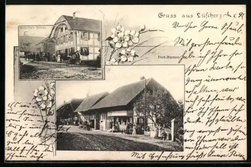 AK Lüscherz, Gasthof Dubler, Post-Bureau