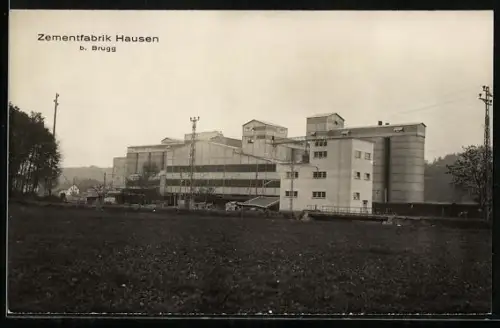 AK Hausen bei Brugg, Blick auf die Zementfabrik