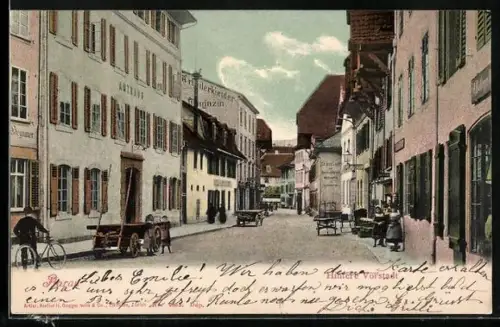 AK Aarau, Hintere Vorstadt, Strassenpartie mit Amthaus