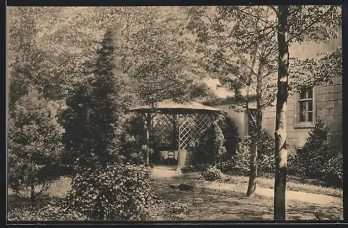 AK Braam bei Hamm, Restaurant Königwirt., Ansicht des Garten mit Pavillon