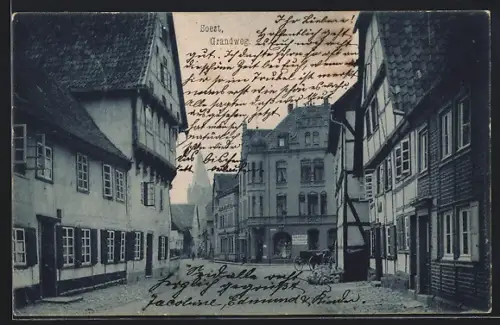 AK Soest, Strasse Grandweg mit Gasthof