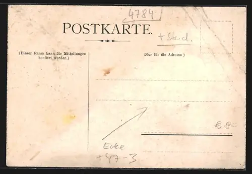 Künstler-AK Rüthen, Abiturientia 1906, Ritterhelm mit Studentenwappen, Absolvia