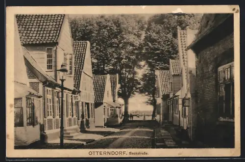 AK Otterndorf, alte Häuser in der Sackstrasse