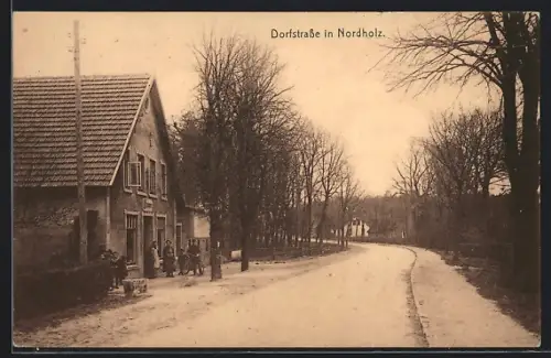 AK Nordholz, Nordstrasse mit Anwohnern