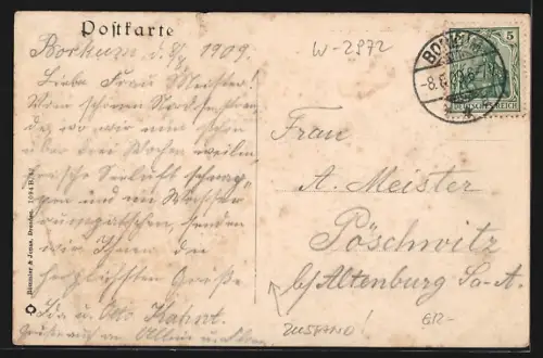 AK Borkum, Bahnhof und Villa Schumacher