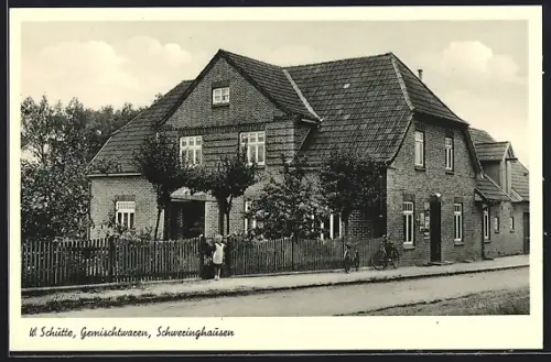 AK Schweringhausen, Gemischtwaren v. W. Schütte