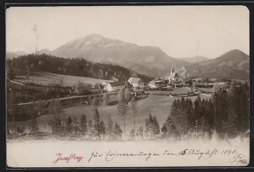 AK Mitterbach am Erlaufsee, Josefsberg, Ortspartie mit Kirche